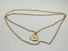 Two 9ct gold necklaces, one set with a limited edition 48/558 pendant decorated with an Avro