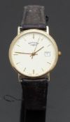 Rotary 9ct gold gentleman's automatic wristwatch with date aperture, two-tone hands and baton