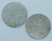 Matchless Metal Polish metal advertisement coin calendars for 1909 and 1913