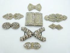 Eight 19th/20thC paste buckles