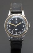 Omega gentleman's British military RAF pilot's wristwatch with luminous hands, railroad minute