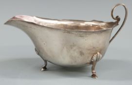 George V Asprey hallmarked silver sauce boat, Birmingham 1925, length 14cm, weight 91g