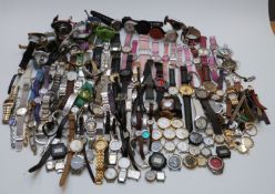 Over 100 various ladies and gentleman's wristwatchs including Casio Baby-G, Alarm Chronograph,