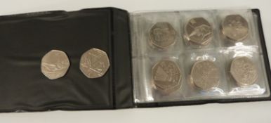 2011 Olympic set of 50p coins together with a Commonwealth 2014 and 2016 Team GB swimmer, in album
