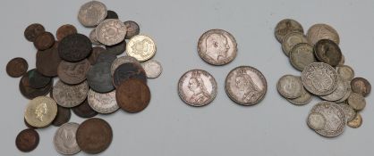 Edward VII 1902 crown, Victoria 1889 crown and 1887 double florin together with approximately 146g