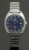 Tissot Seastar automatic gentleman's wristwatch ref. 44585 with date aperture, blue dial, steel