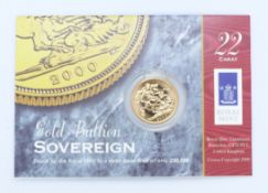 Elizabeth II 2000 gold full sovereign, in bullion presentation pack
