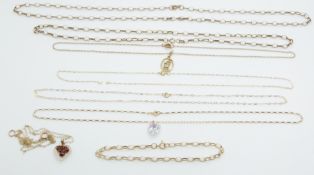 Five gold necklaces, 13.7g