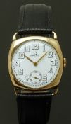 Omega 9ct gold gentleman's wristwatch ref. 8844267 with inset subsidiary seconds dial, black