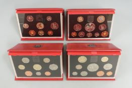 Four Royal Mint cased UK Proof Coin Collection sets for 1994, 1995, 1996 and 1997, with