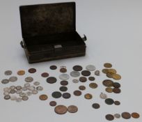 A collection of various UK tokens etc to include 1668 Norwich farthing, together with silver