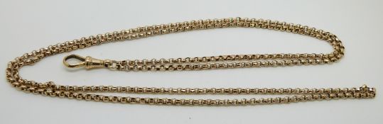 Victorian 9ct gold fob chain made up of faceted links, 14.9g, 46cm drop