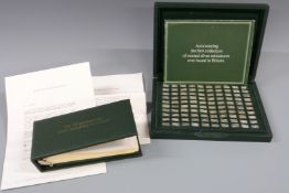 A cased set of silver '100 Greatest Cars' miniature ingots comprising 100 ingots each marked 925,