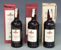 Three bottles of Fuller's Vintage Ale, one bottle of 1997 and two 1999, 550ml, 8.5% vol, in original