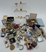 A collection of costume jewellery including Toledo, paste, beads, Exquisite brooch etc