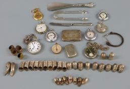 Hallmarked silver cigarette case, Georgian silver sugar tongs and a silver bladed knife, weight 147g
