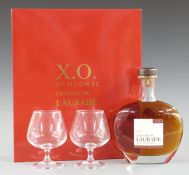 Chateau de Laubade XO Bas Armagnac, 700ml, 40% vol, in original presentation box with two brandy