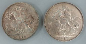 Two Queen Victoria veiled head crowns, 1897 and 1900
