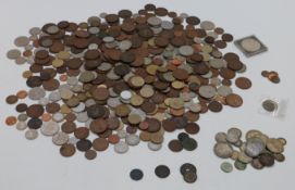 A collection of world and UK coinage, Napoleon/George III onwards, includes approximately 140g of