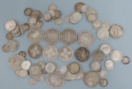 Approximately 320g pre-1918 English silver coins
