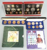 Royal Mint cased UK Proof Coin Collection sets for 1998 and 1999, together with three other sets