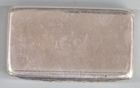 Victorian hallmarked silver snuff box with gilt wash interior, Birmingham 1837 maker Francis