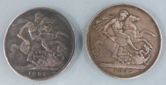 Two Queen Victoria veiled head crowns, 1893 and 1895