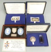 Danbury Mint silver ingot/stamp commemoratives to include Concorde, American Independence, North Sea