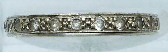 A 9ct white gold eternity ring, 1.6g, size K