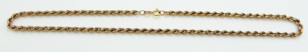 A 9ct gold rope twist necklace, 7.2g