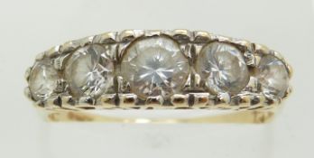 A 14ct gold ring set with cubic zirconia, 2.7g, size N