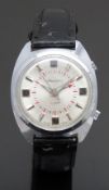 Dynasty Alarm gentleman’s wristwatch with luminous hour and minute hands, red arrow alarm hand,