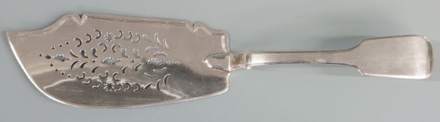 William IV hallmarked silver fish server slice with pierced blade, Exeter 1832 maker William