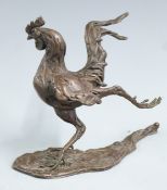 Lucy Kinsella limited edition (9/20) bronze of a cockerel, H14.5cm