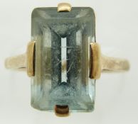 A yellow metal ring set with paste, 3.9g, size O/P