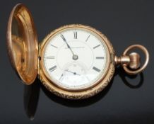 Hampden Watch Co of Springfield Massachusetts 14ct gold keyless winding full hunter pocket watch