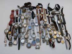 Over 50 various ladies and gentleman's wristwatches including Oris, Bass Calendar, Casio Data