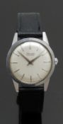 Nivada Discus gentleman's wristwatch ref. 8188 M 8399 with silver hands, baton markers and dial,