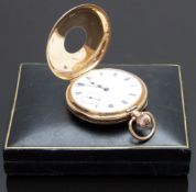 Marvin 9ct gold keyless winding pocket watch with inset subsidiary seconds dial, blued hands,