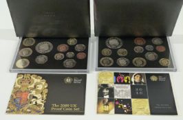 Two Royal Mint cased UK Proof coin sets for 2009 (Kew Gardens) and 2010, with certificates
