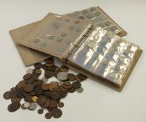 An amateur collection of UK coinage, George III onwards, including some silver content, in two