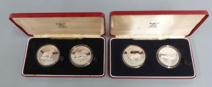 Royal Mint Bank of Malawi 10 kwacha and 5 kawacha silver proof coin set together with a National