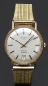 Rotary 9ct gold gentleman's automatic wristwatch with date aperture, two-tone hands and baton