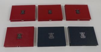 Six Royal Mint cased UK Proof Coin Collection sets for 1983, 1984, 1985, 1987, 1988, 1989, with
