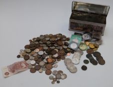A collection of world and UK coinage, includes a Roman example, George III etc