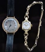 Avia 18ct gold ladies wristwatch on a 9ct gold strap 12.3g together with a 9ct gold ladies