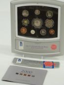 Royal Mint Millennium year 2000 UK Deluxe Proof Coin Collection, cased with certificate