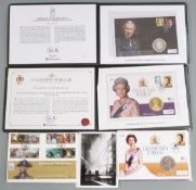 Ten commemorative crown/five pound coin stamp covers including Trafalgar Westminster coin, Prince