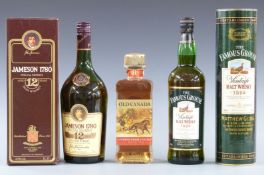 Old Canada Canadian Whisky 700ml, 40%, Jameson 1780 Special Reserve Irish Whiskey 12 years old,