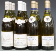 Twelve bottles of French white wine including Chablis Premier Cru Millesime 2004, Saint Aubin 1er